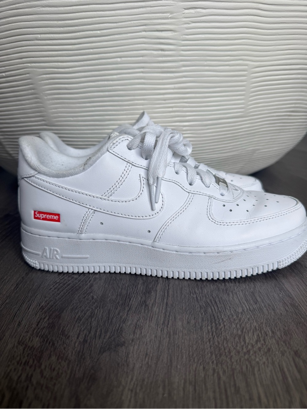 Supreme White Leather Sneakers